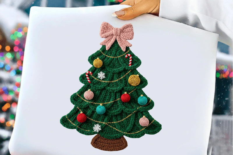 Coquette Faux Yarn Christmas Tree Clipart Bundle - CraftNest - Digital Crafting and Art