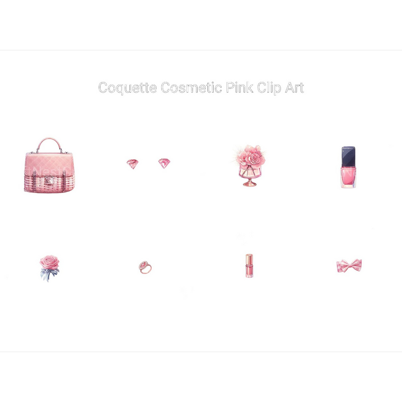 Coquette Pink Cosmetic Clipart - CraftNest - Digital Crafting and Art