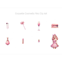 Coquette Pink Cosmetic Clipart - CraftNest - Digital Crafting and Art