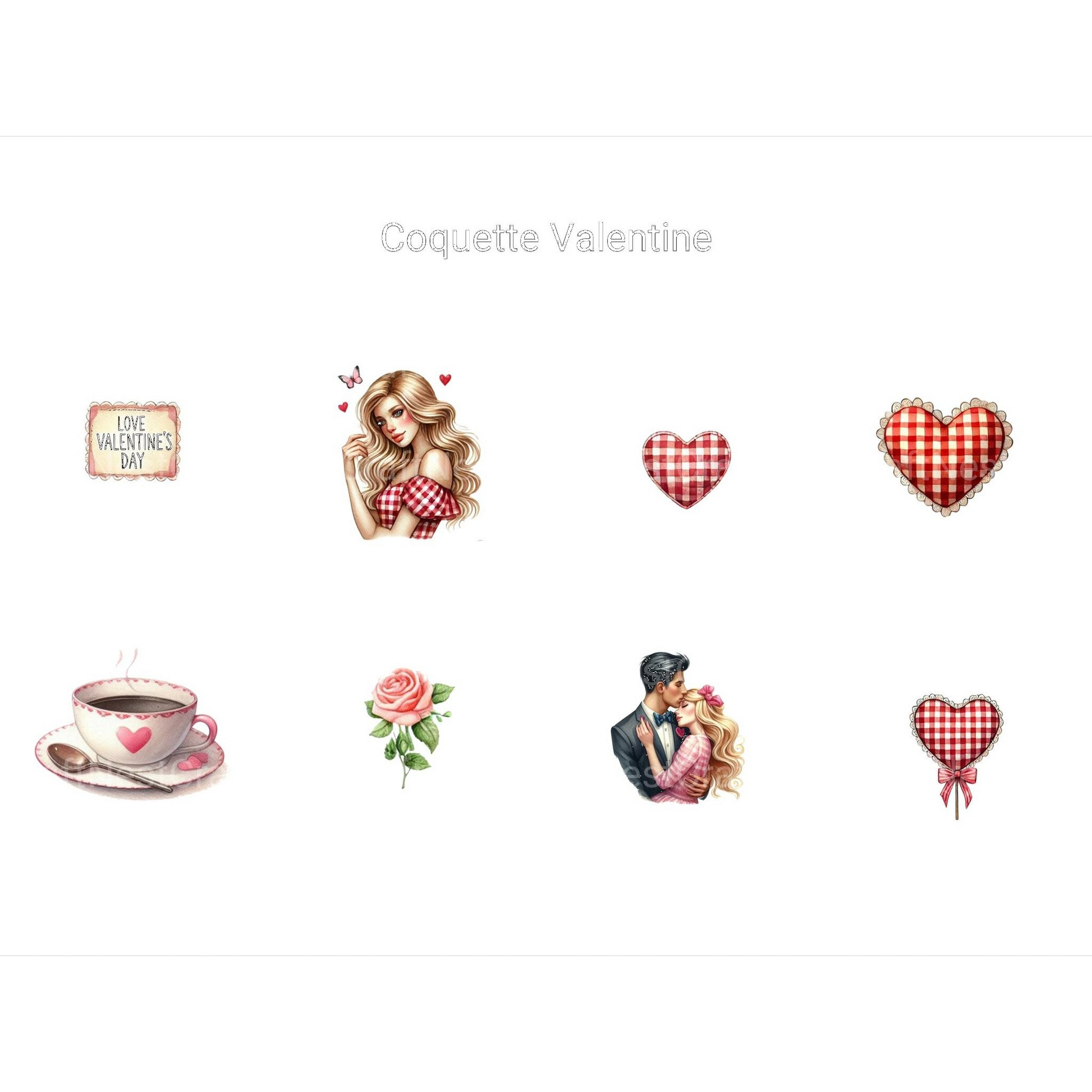 Coquette Valentine Clipart - CraftNest - Digital Crafting and Art