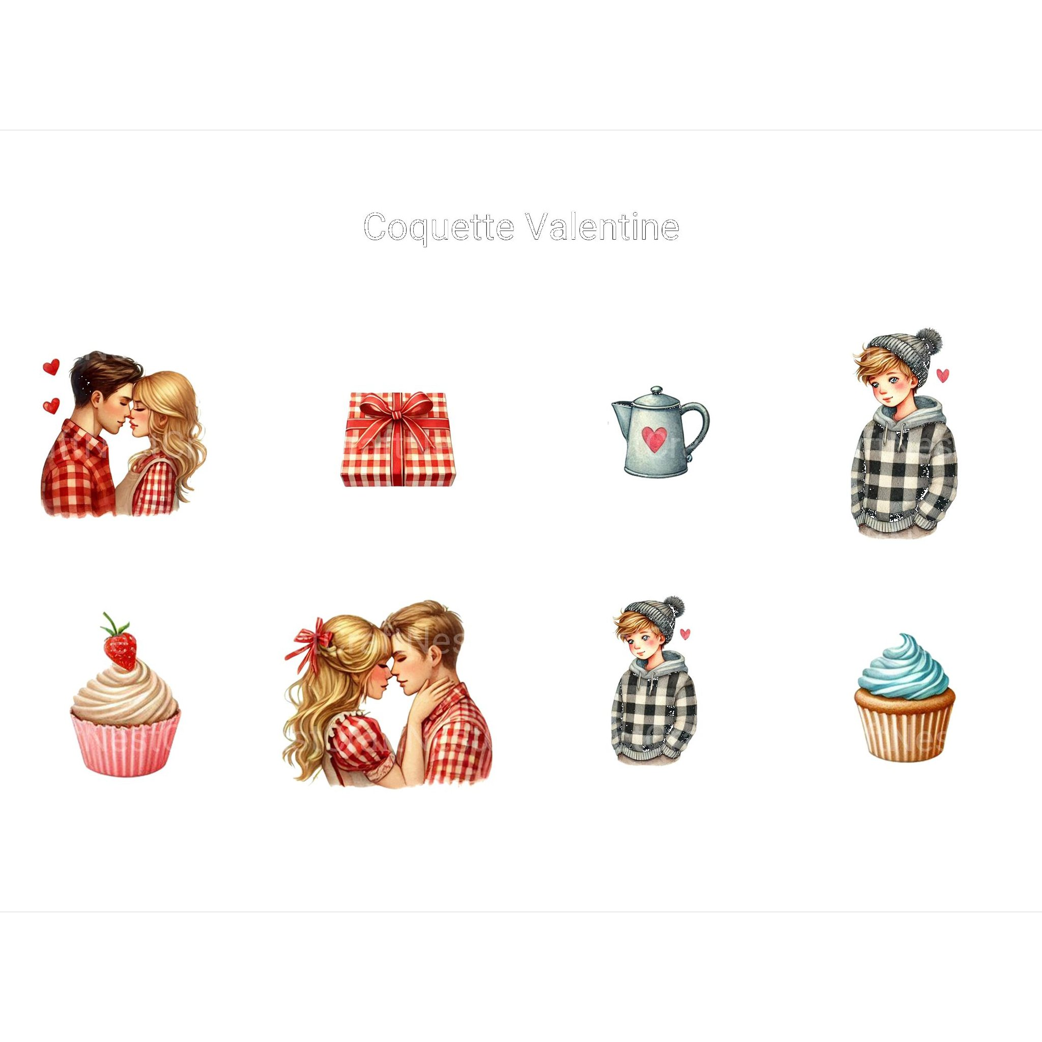 Coquette Valentine Clipart - CraftNest - Digital Crafting and Art