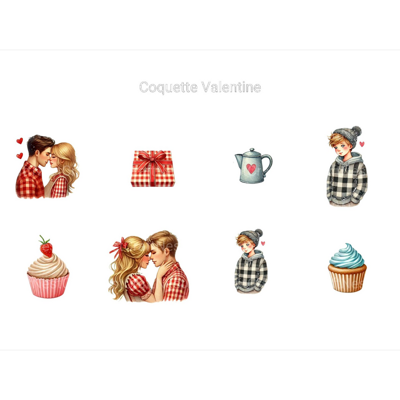 Coquette Valentine Clipart - CraftNest - Digital Crafting and Art