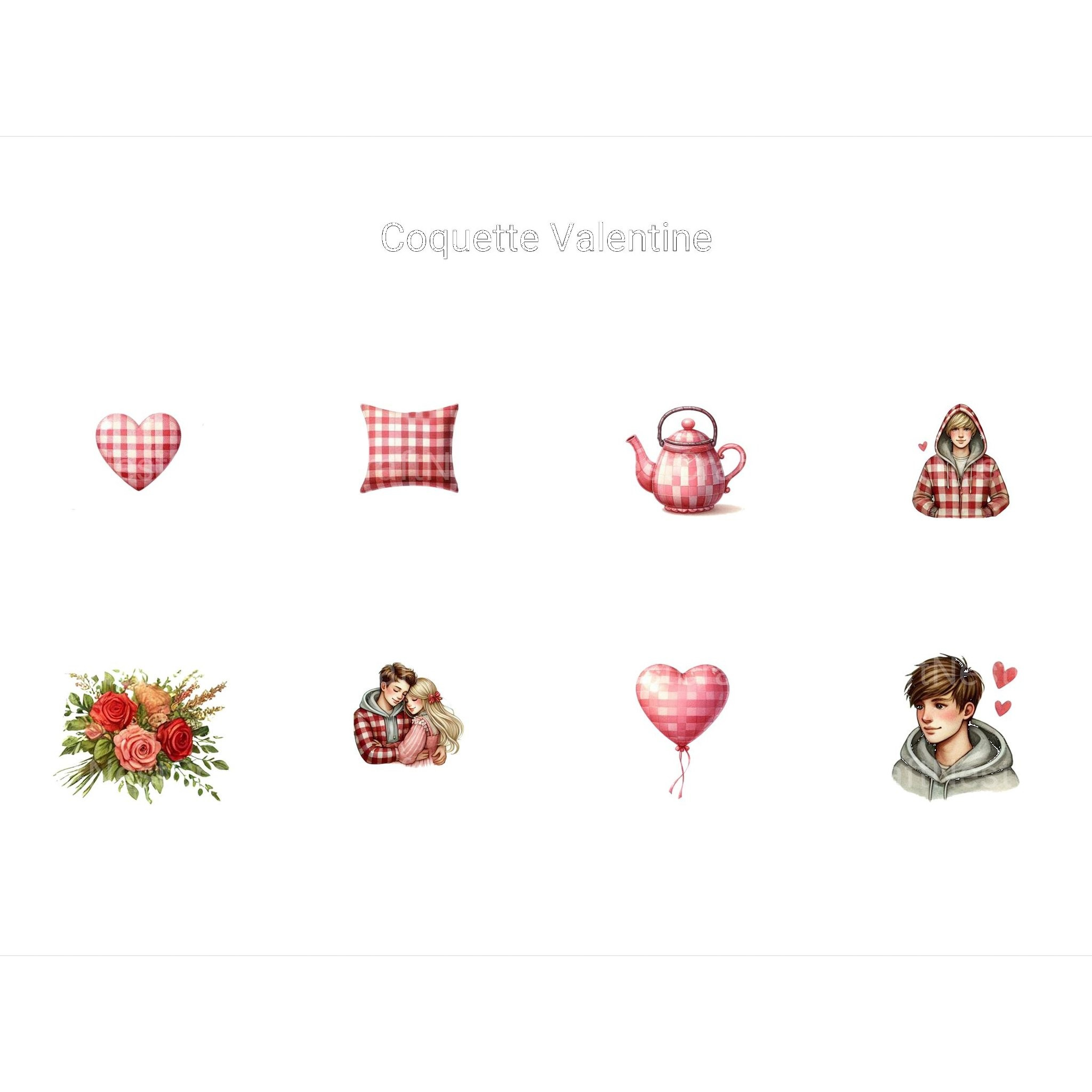 Coquette Valentine Clipart - CraftNest - Digital Crafting and Art