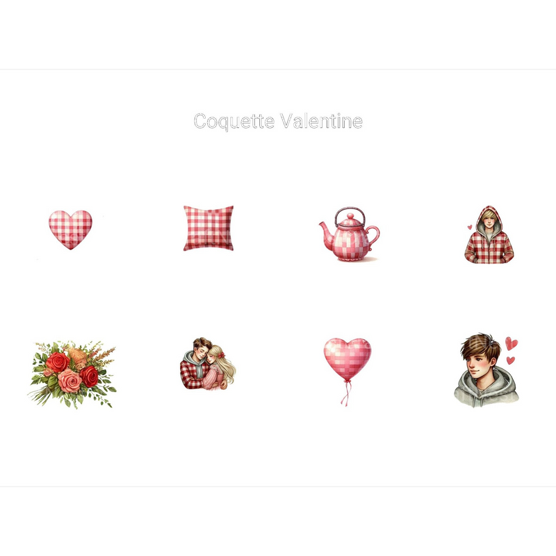 Coquette Valentine Clipart - CraftNest - Digital Crafting and Art