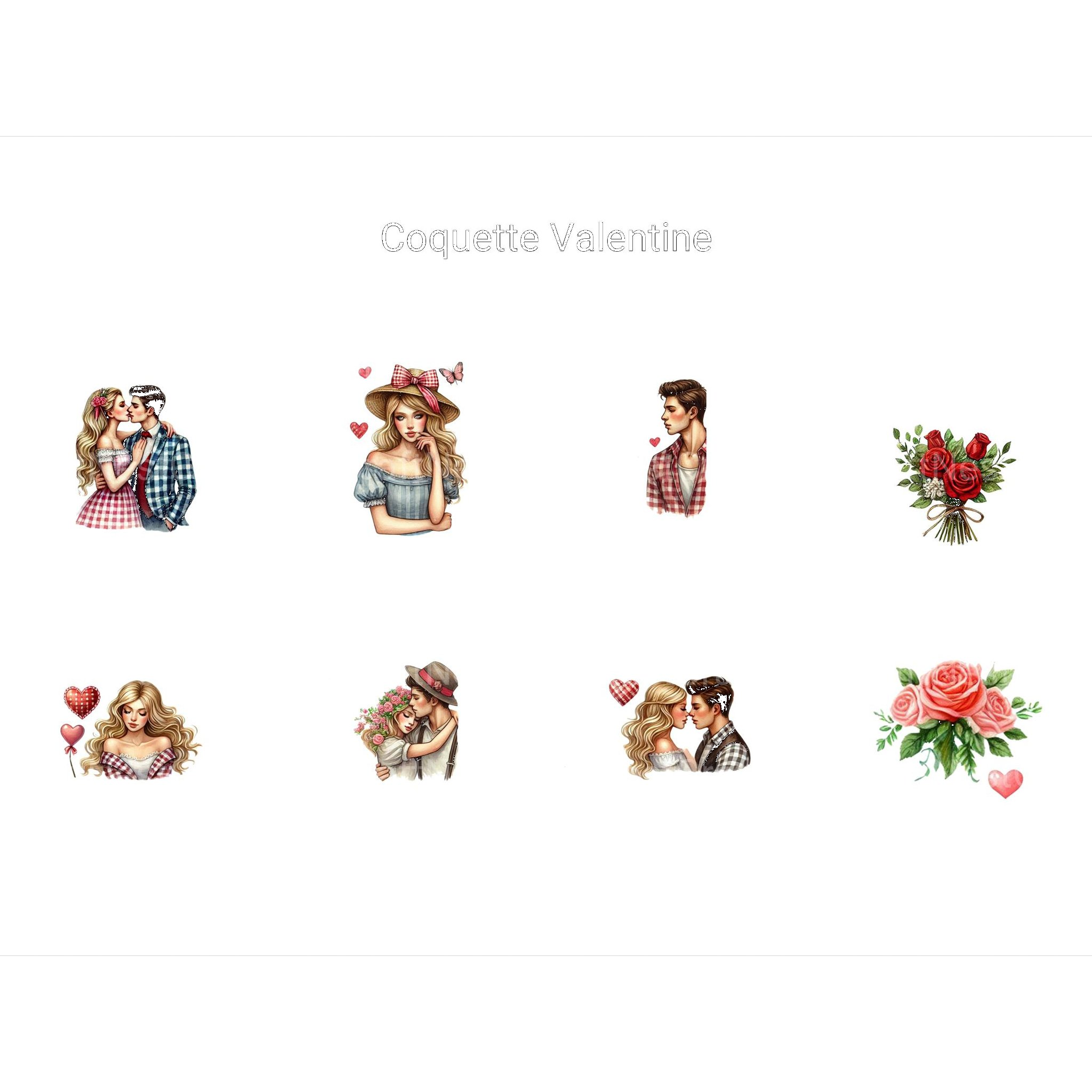 Coquette Valentine Clipart - CraftNest - Digital Crafting and Art