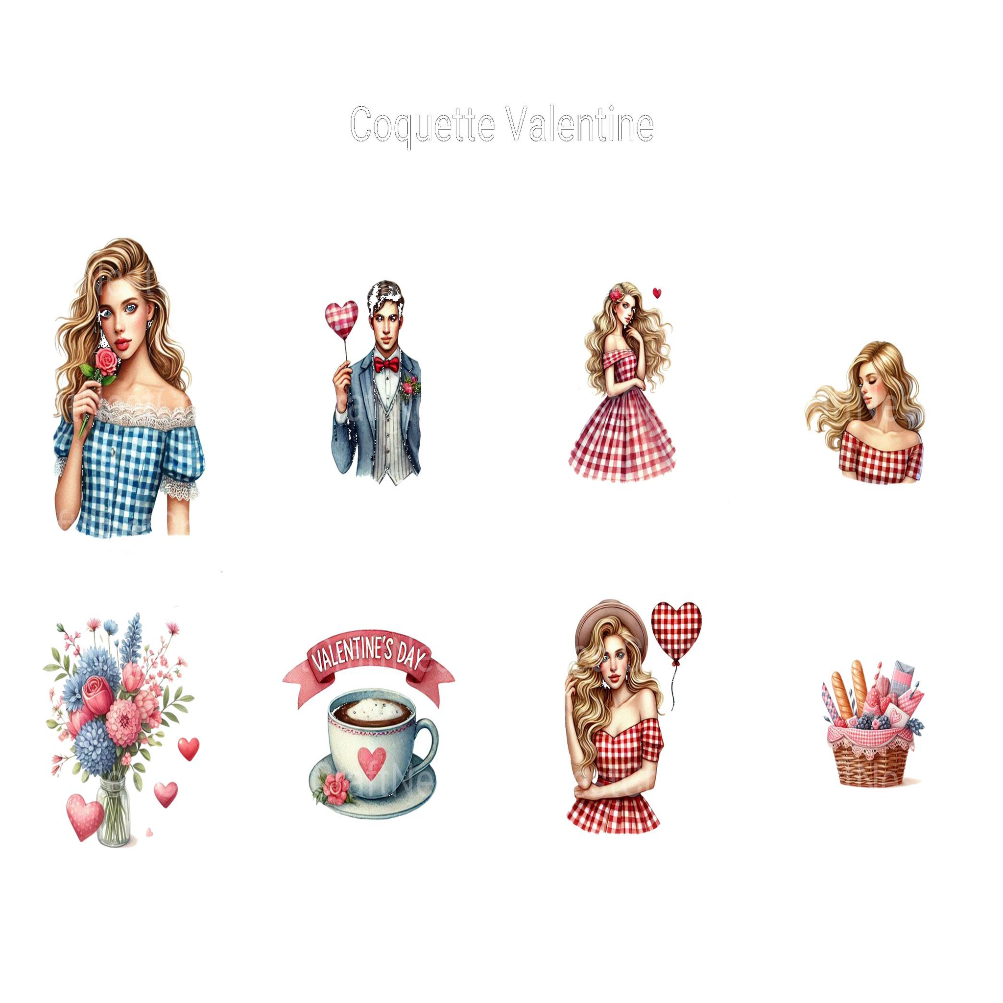 Coquette Valentine Clipart - CraftNest - Digital Crafting and Art