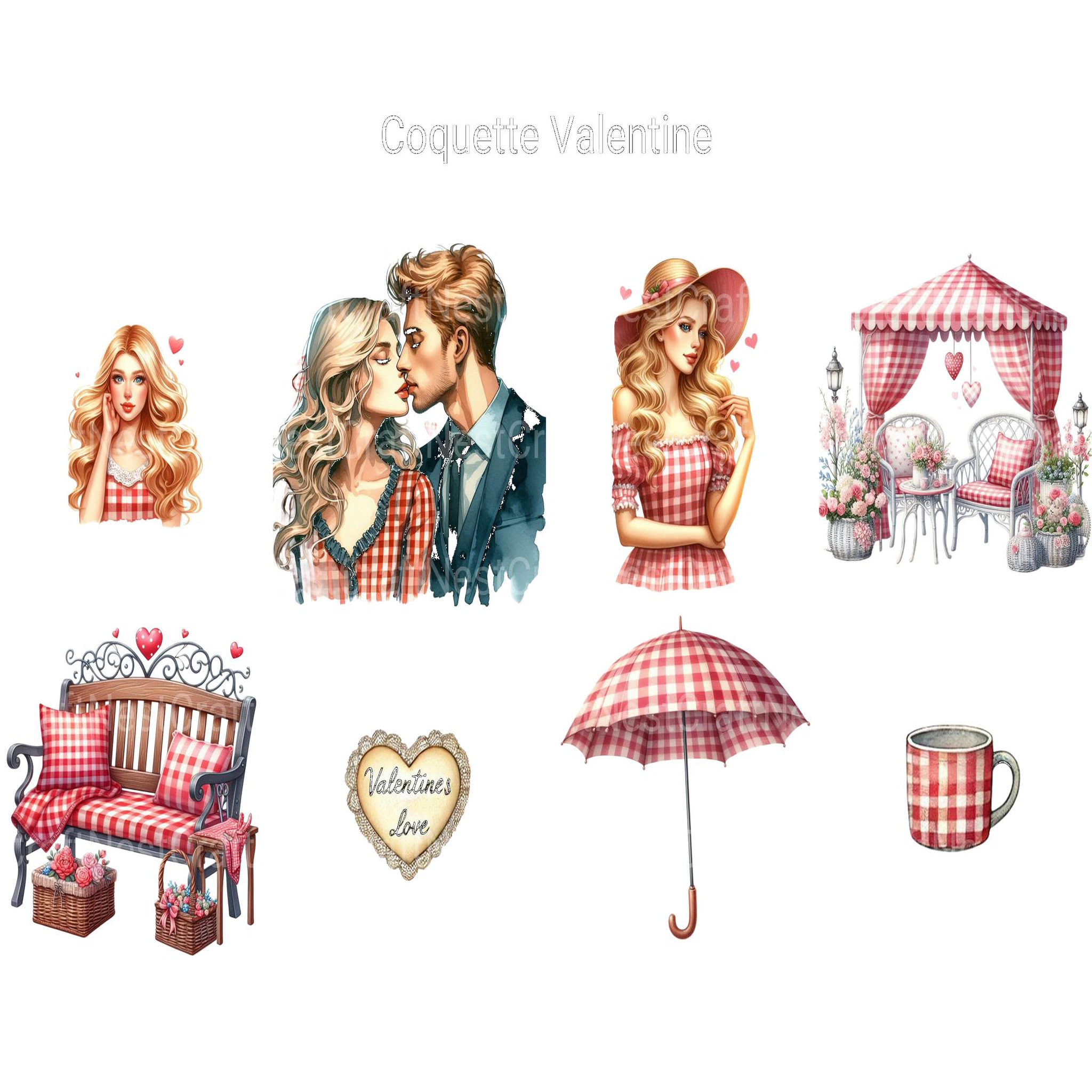Coquette Valentine Clipart - CraftNest - Digital Crafting and Art