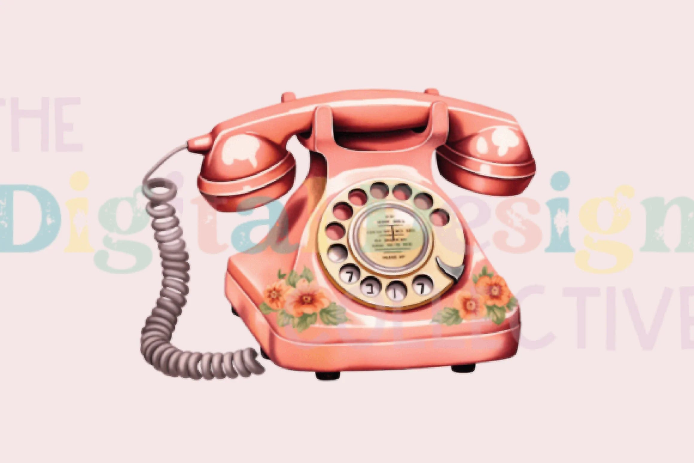 Vintage Coral Floral Phone Illustration Clipart Bundle - CraftNest - Digital Crafting and Art