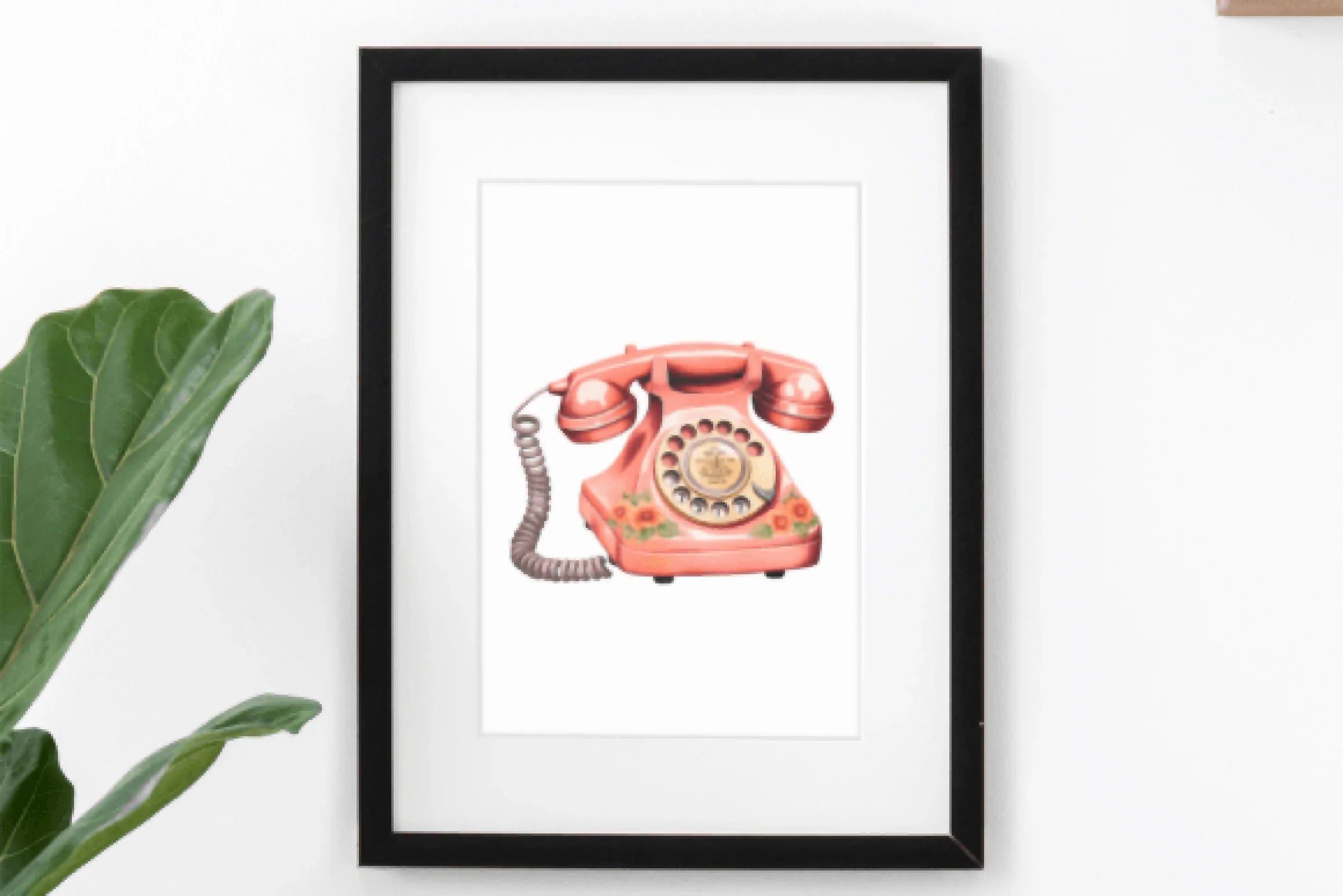 Vintage Coral Floral Phone Illustration Clipart Bundle - CraftNest - Digital Crafting and Art