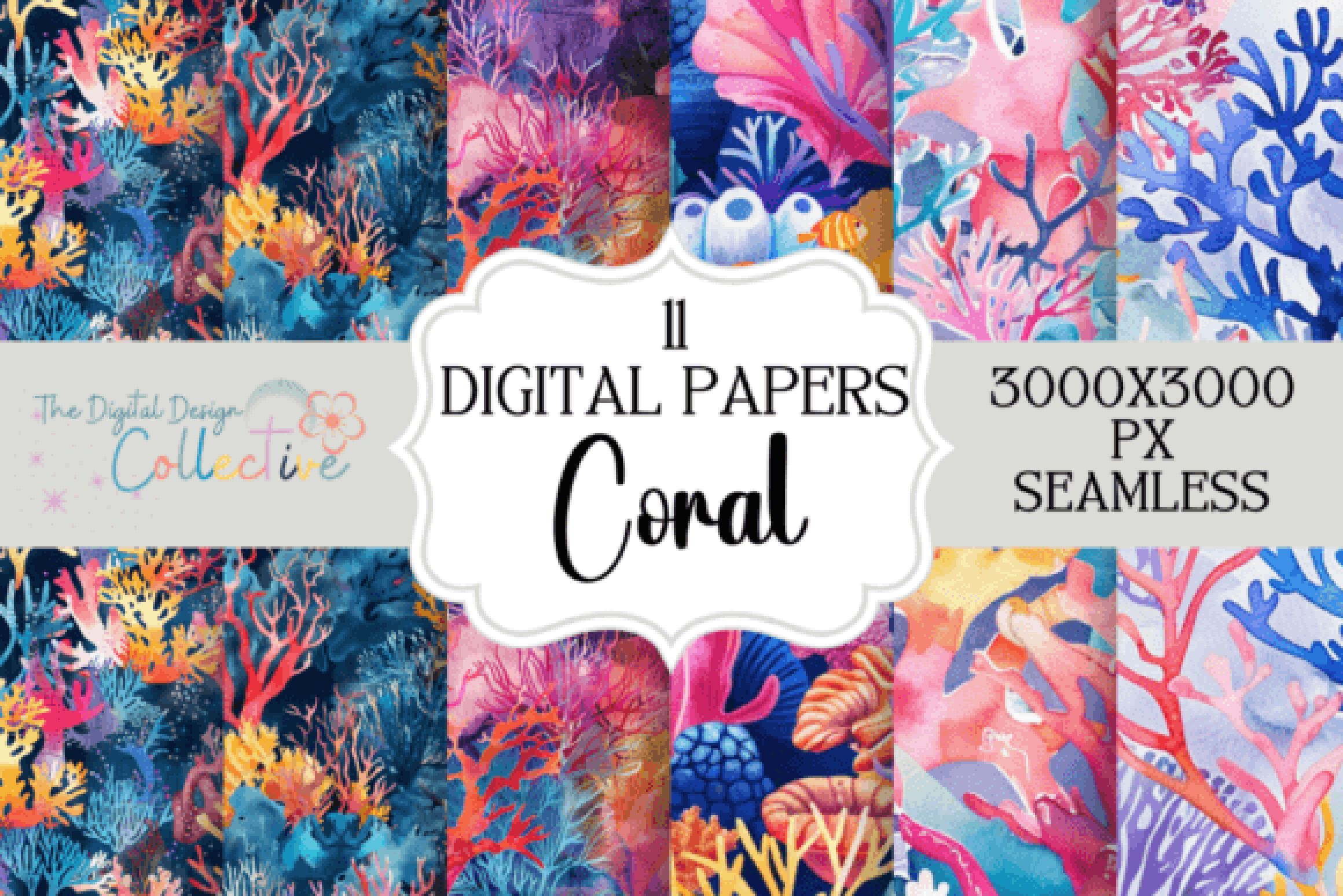Coral Seamless Ocean Patterns