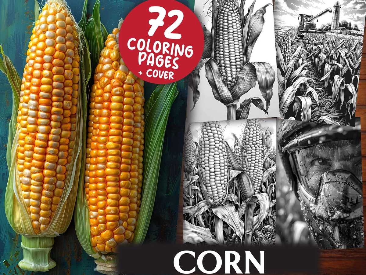 Corn Coloring Books - CraftNest - Digital Crafting and Art