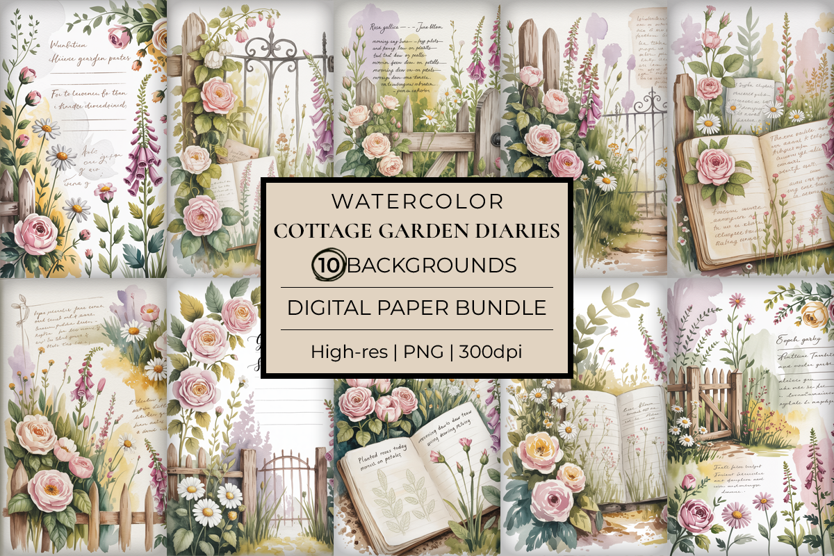 Cottage Garden Diaries Junk Journal Papers