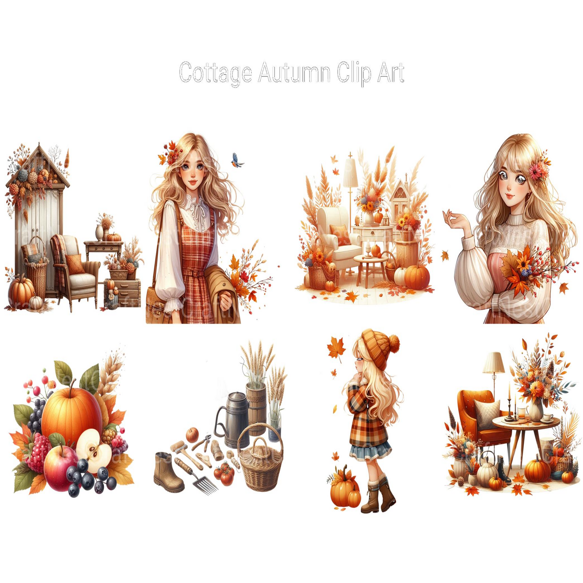 Cottage Autumn Clipart - CraftNest - Digital Crafting and Art