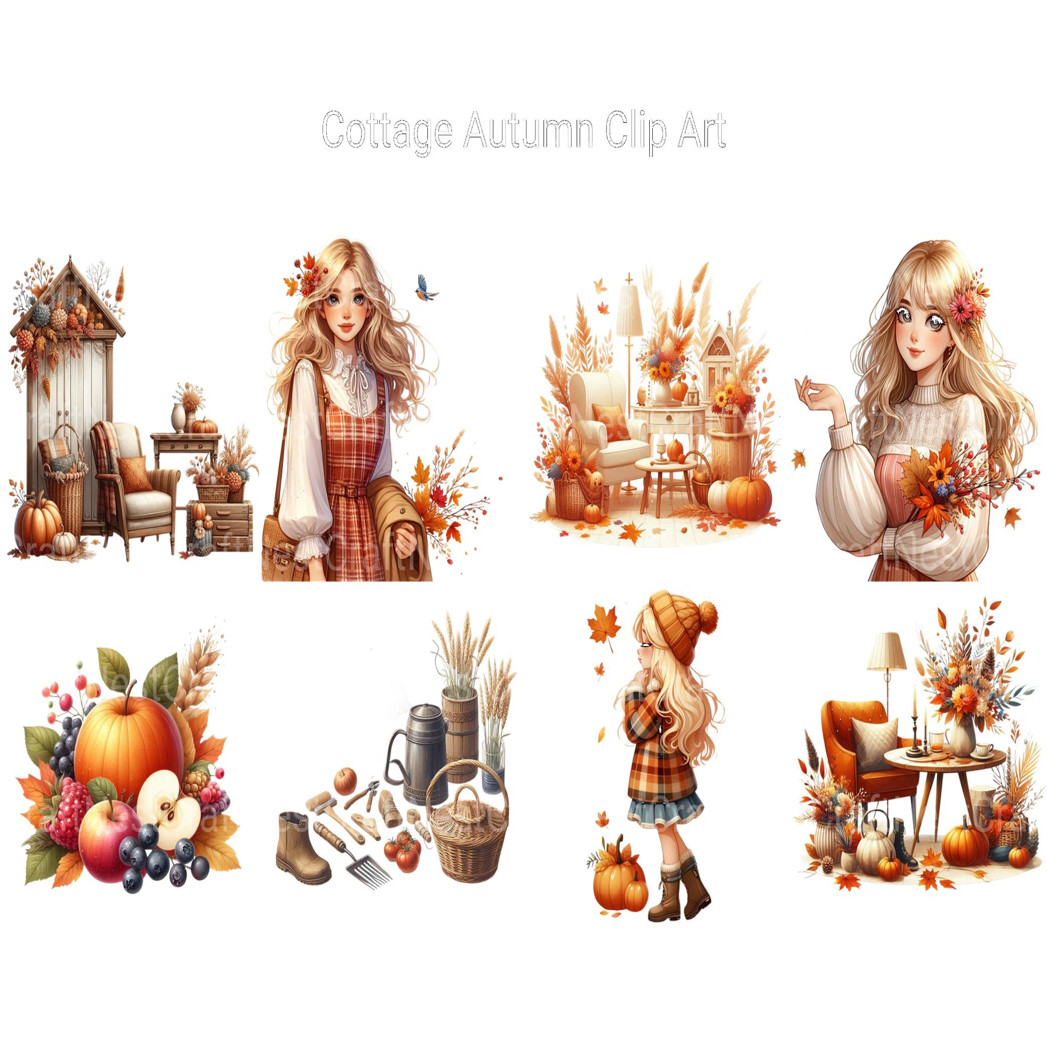 Cottage Autumn Clipart - CraftNest - Digital Crafting and Art