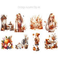 Cottage Autumn Clipart - CraftNest - Digital Crafting and Art