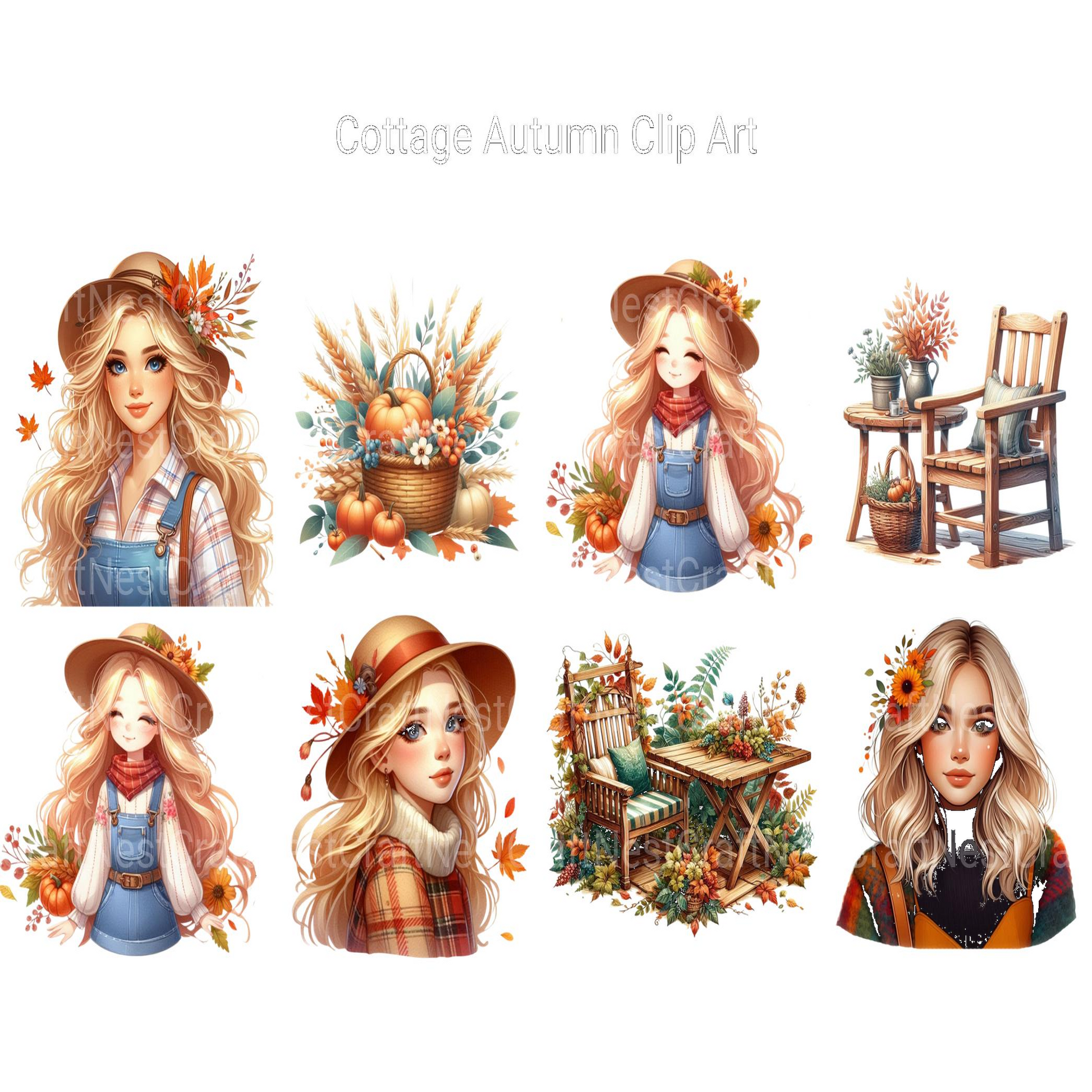 Cottage Autumn Clipart - CraftNest - Digital Crafting and Art