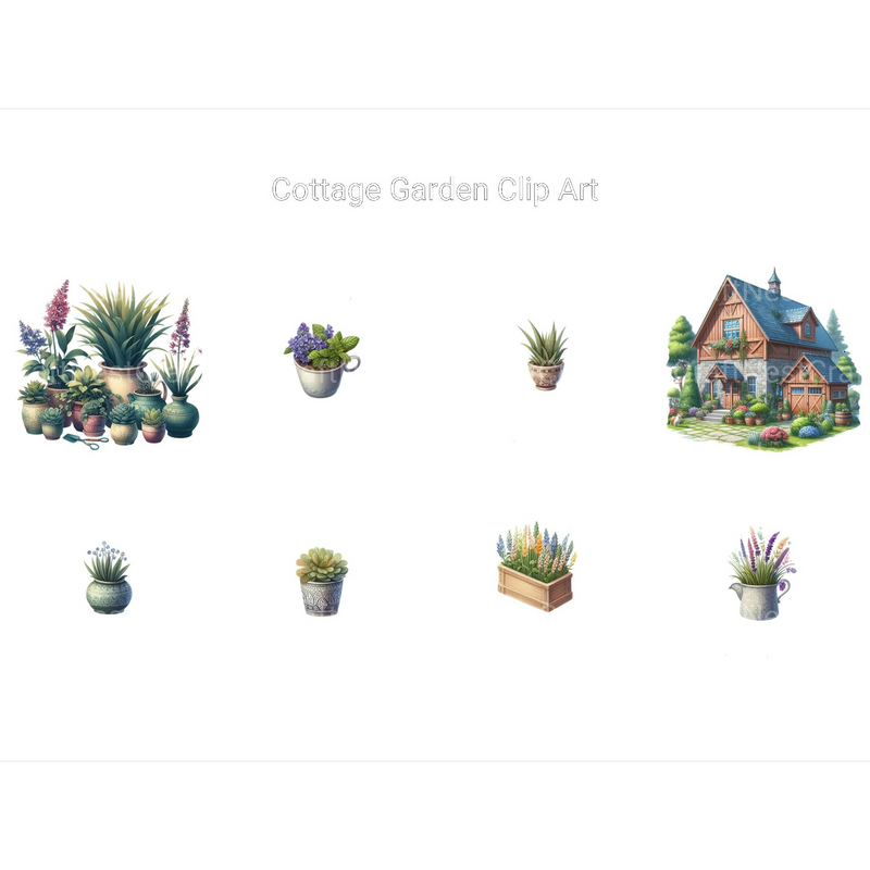 Cottage Garden Clipart - CraftNest - Digital Crafting and Art
