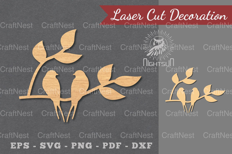 Couple Bird Laser Cut Decoration Clipart Bundle - CraftNest - Digital Crafting and Art