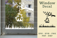 Couple Bird Window Decal Clipart Bundle - CraftNest - Digital Crafting and Art