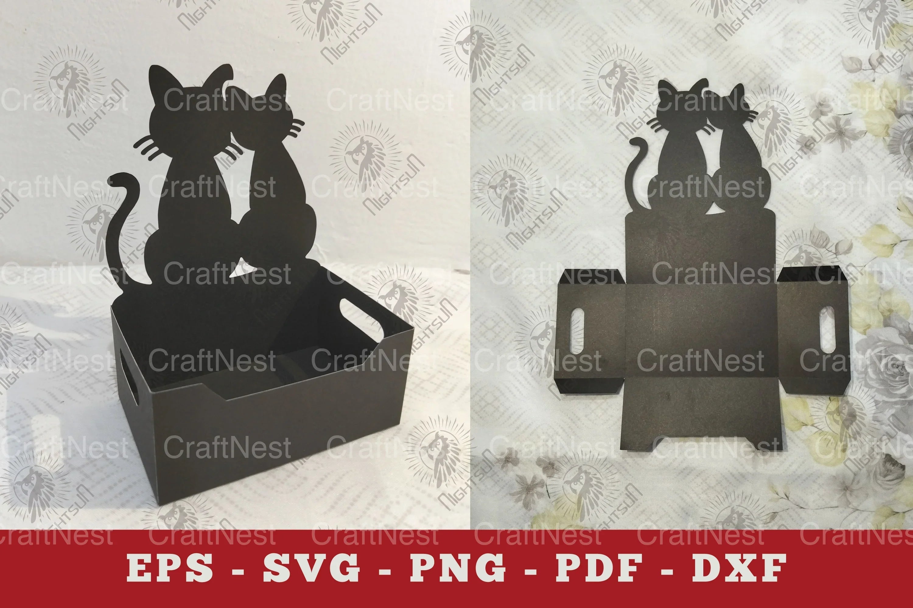 Couple Cat Box Display Papercut Clipart Bundle - CraftNest - Digital Crafting and Art