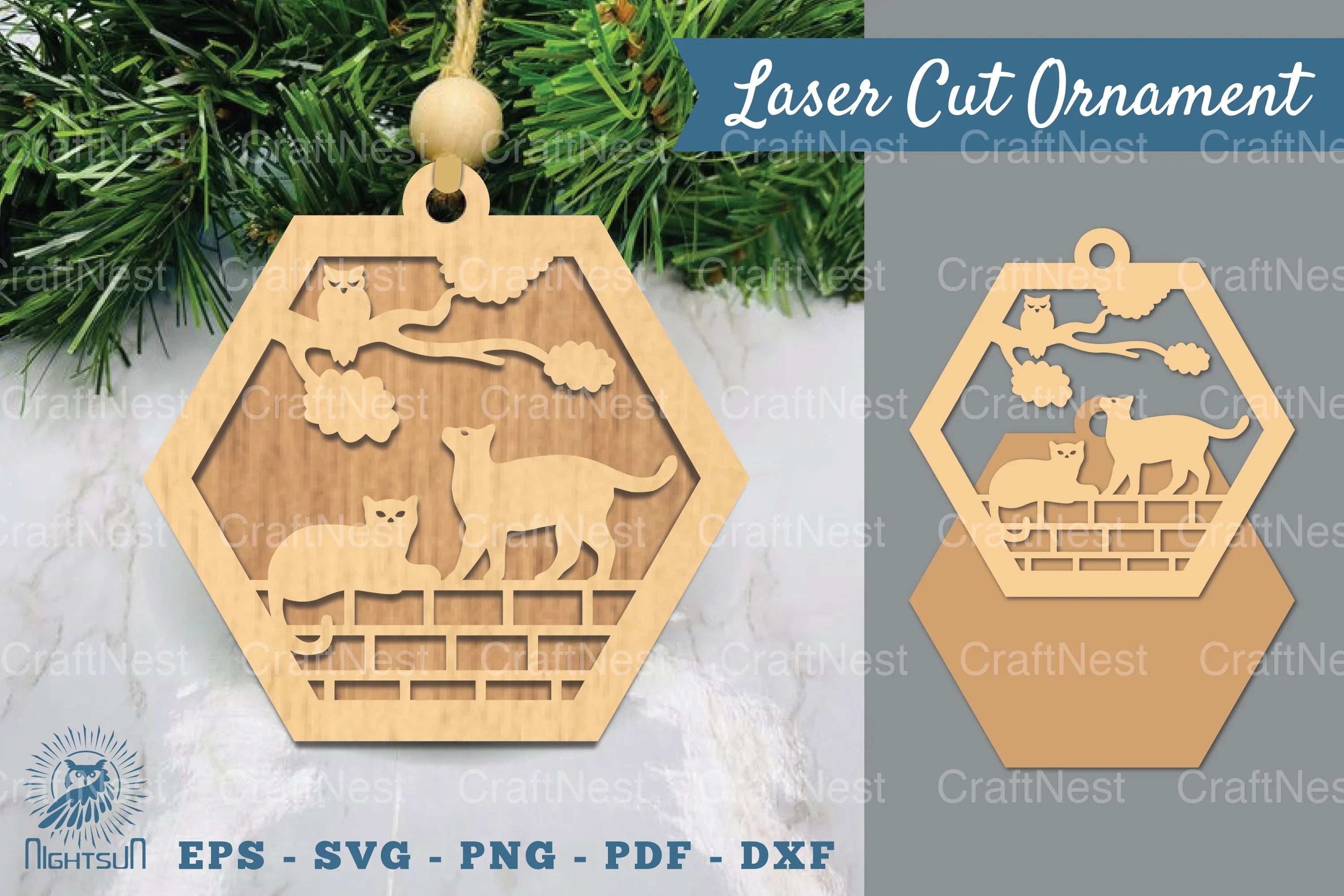 Couple Cat Laser Cut Ornament Clipart Bundle - CraftNest - Digital Crafting and Art