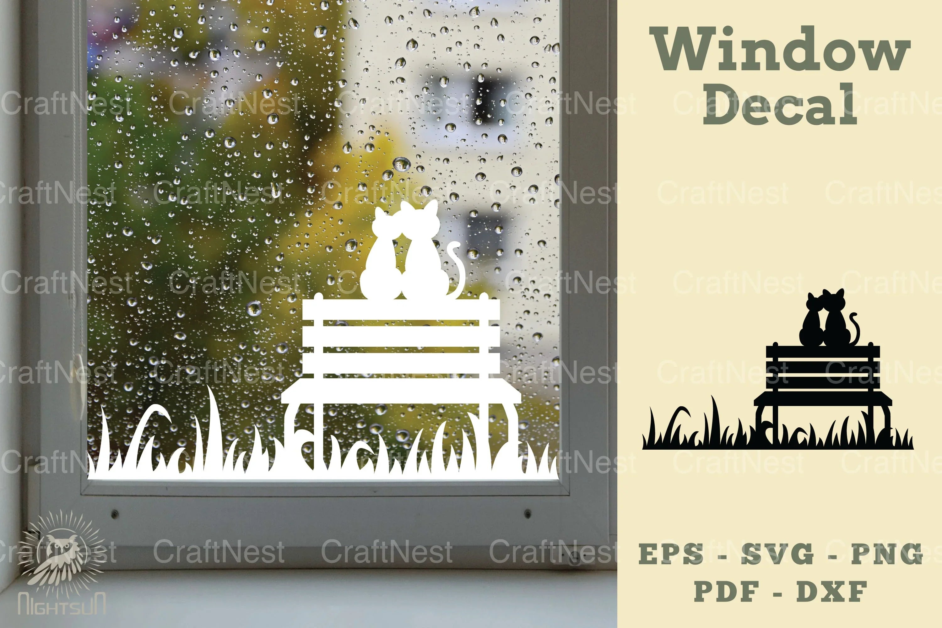 Couple Cat Window Decal Clipart Bundle - CraftNest - Digital Crafting and Art