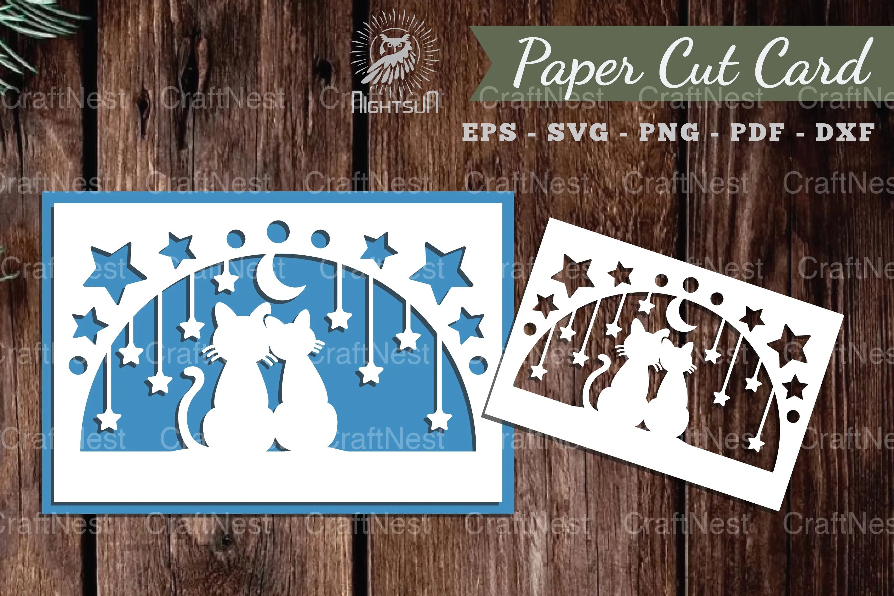 Couple Cats Papercut Card Design Bundle - CraftNest - Digital Crafting and Art