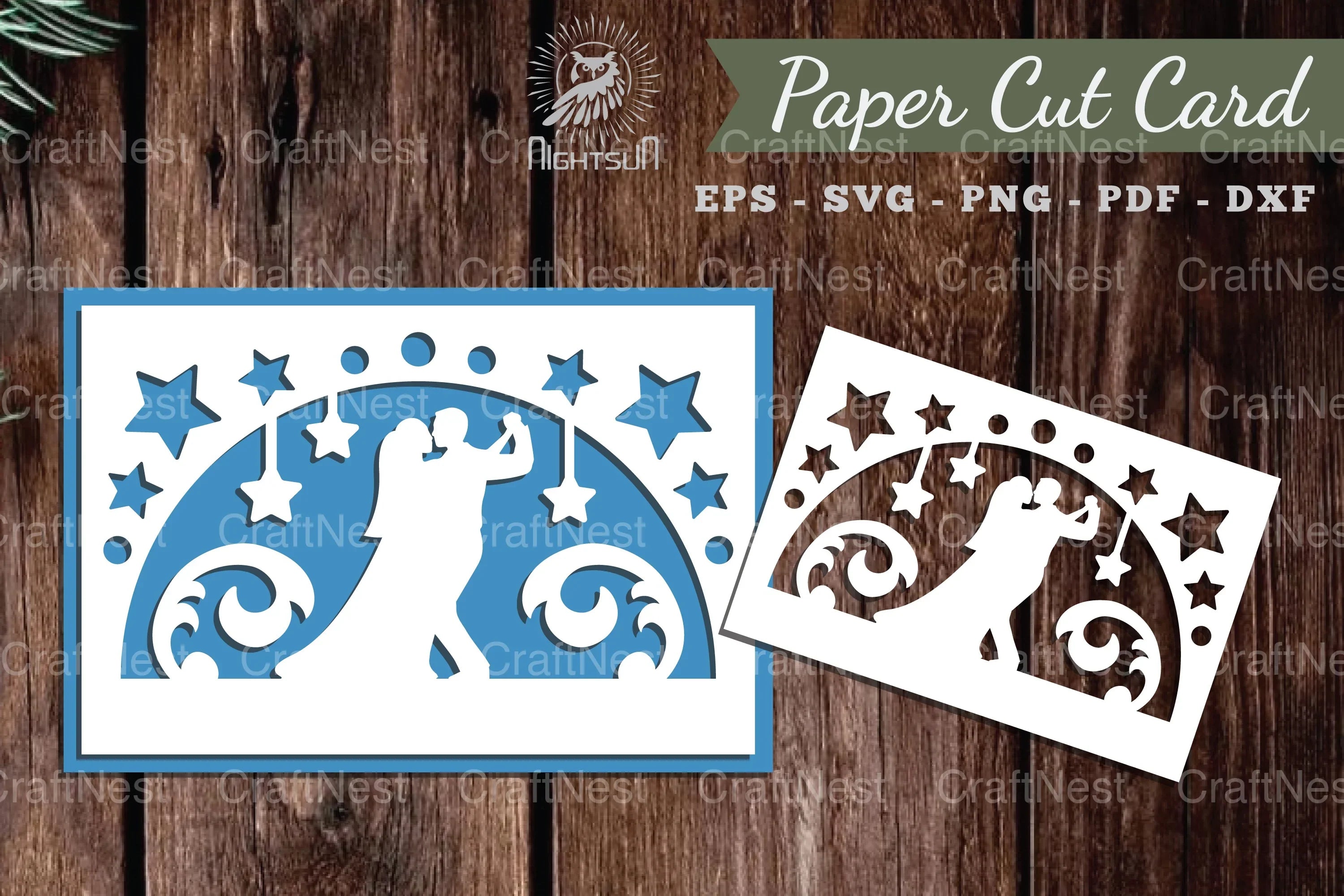 Couple Dance Papercut Card SVG Clipart - CraftNest - Digital Crafting and Art