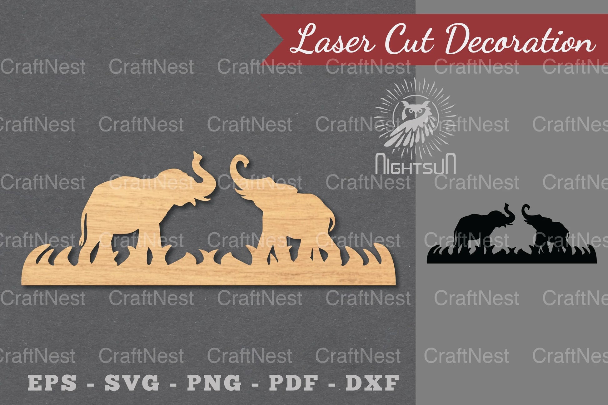 Elephant Couple Laser Cut Decoration Clipart Bundle - CraftNest - Digital Crafting and Art