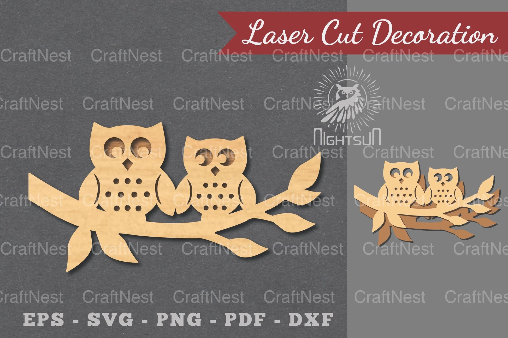 Couple Owl Laser Cut Decoration Clipart Bundle - CraftNest - Digital Crafting and Art