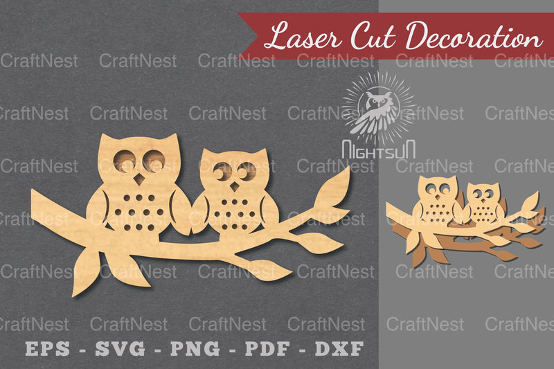 Couple Owl Laser Cut Decoration Clipart Bundle - CraftNest - Digital Crafting and Art