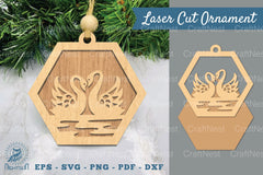 Swan Couple Laser Cut Ornament Clipart Bundle - CraftNest - Digital Crafting and Art