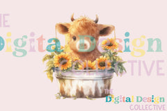 Sunflower Cow Farm Animal Art Clipart Bundle - CraftNest - Digital Crafting and Art
