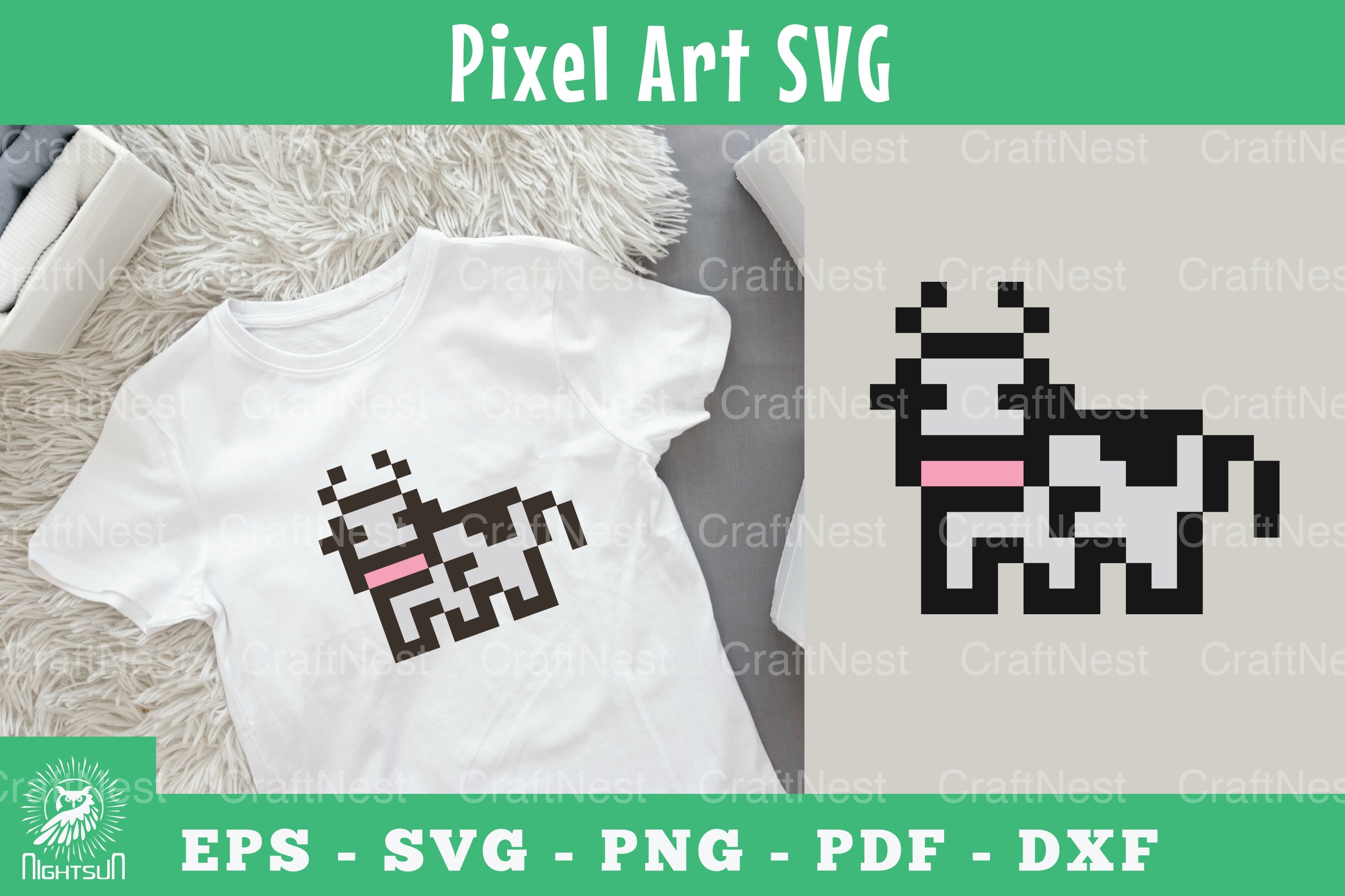 Cow Pixel Art Clipart Bundle - CraftNest - Digital Crafting and Art