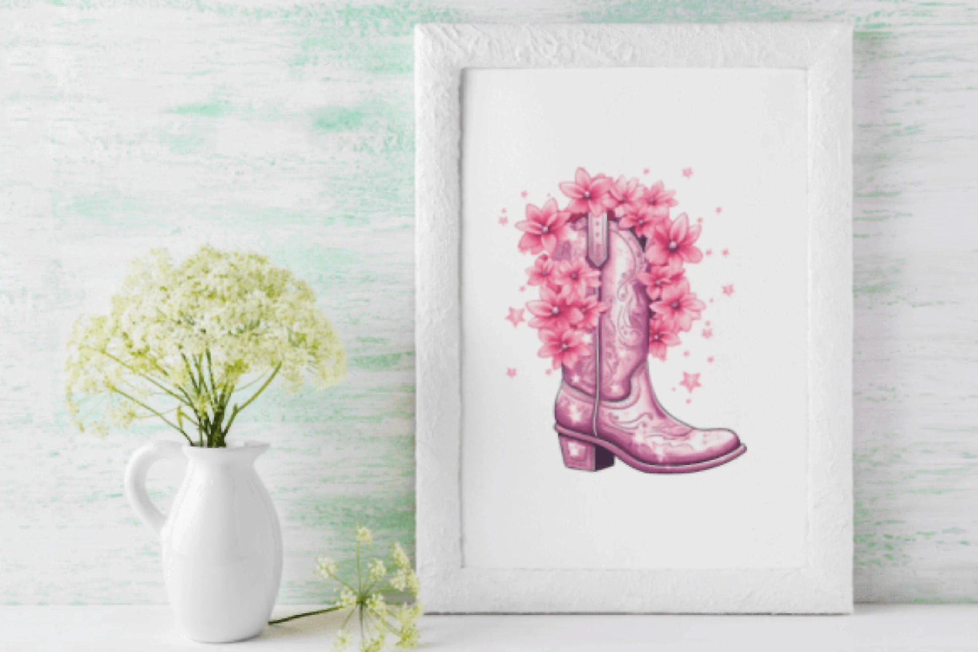 Pink Floral Cowboy Boots Clipart Bundle - CraftNest - Digital Crafting and Art