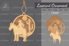 Cowboy Laser Cut Ornament Clipart Bundle - CraftNest - Digital Crafting and Art