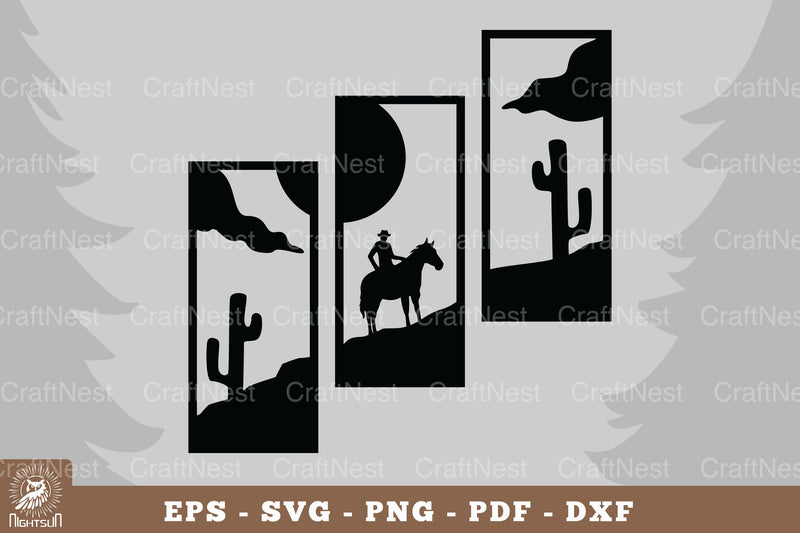 Cowboy with Horse Home Decor Clipart Bundle - CraftNest - Digital Crafting and Art