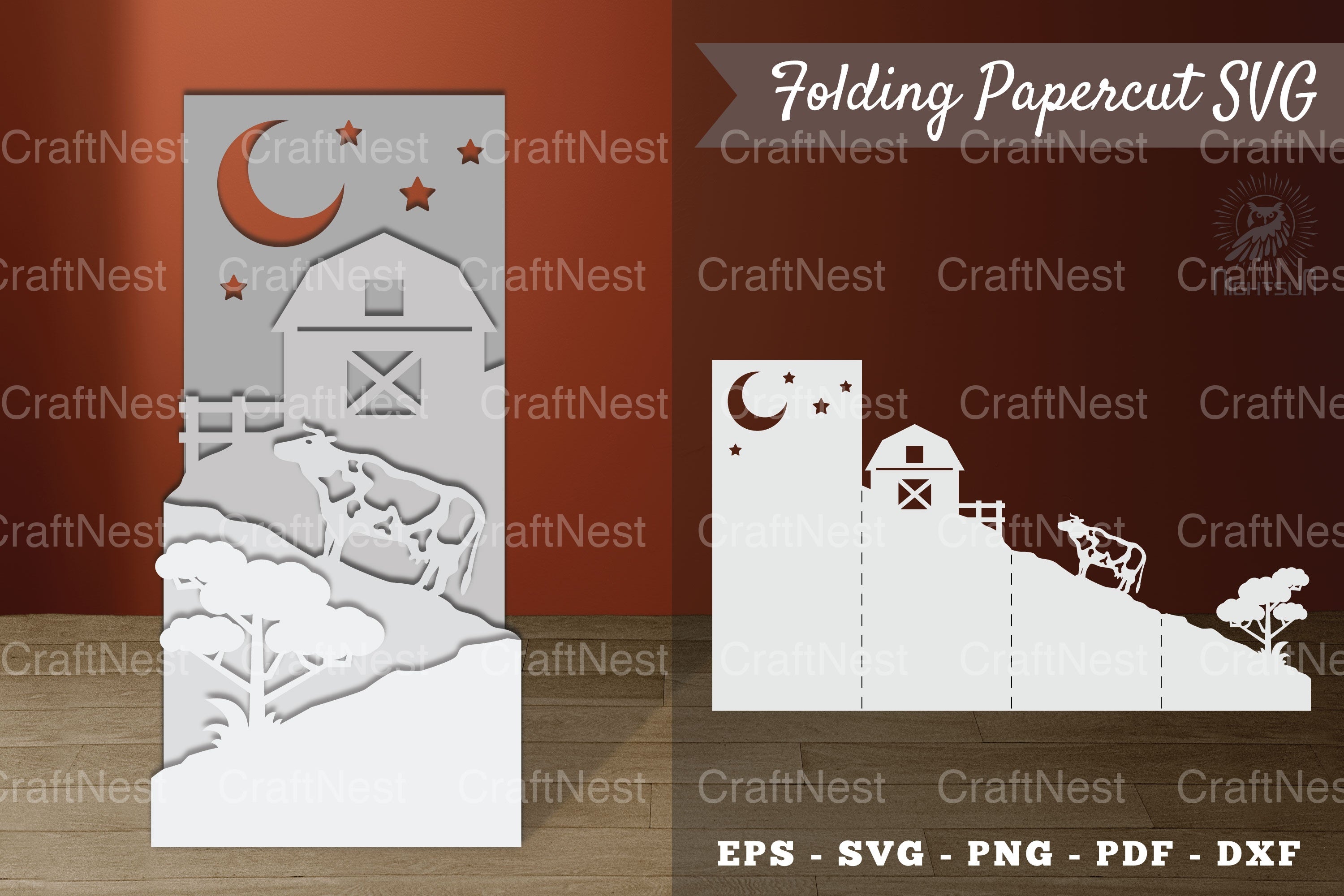 Cows on the Farm Papercut SVG Bundle - CraftNest - Digital Crafting and Art