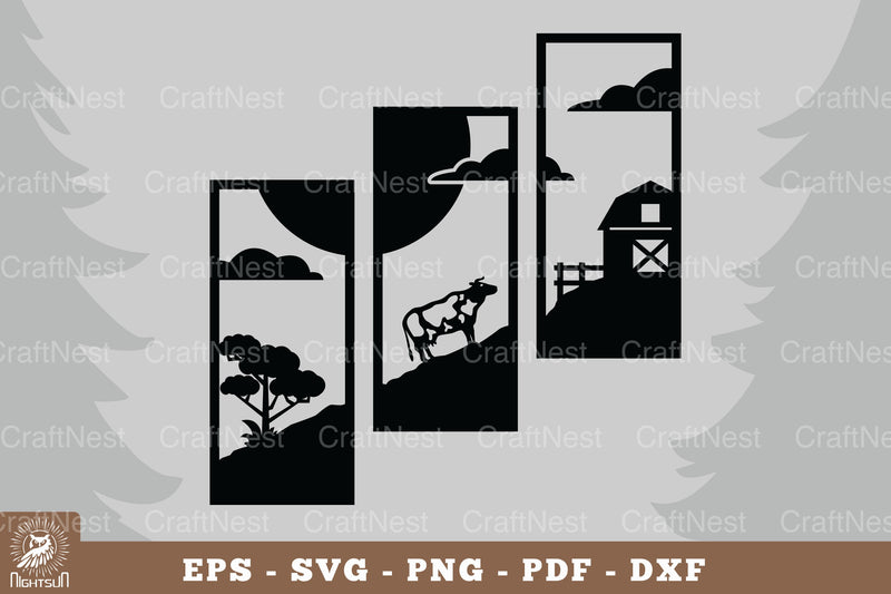 Farm Cows Home Decor Clipart Bundle - CraftNest - Digital Crafting and Art