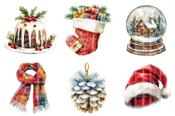 Cozy Christmas Charm Clipart Bundle - CraftNest - Digital Crafting and Art