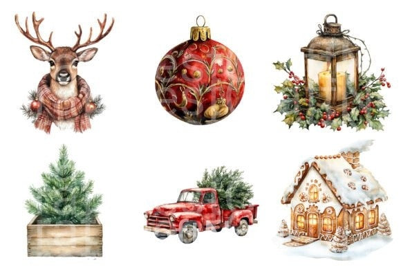 Cozy Christmas Charm Clipart Bundle - CraftNest - Digital Crafting and Art