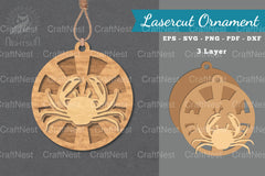 Crab Laser Cut Ornament SVG Bundle - CraftNest - Digital Crafting and Art