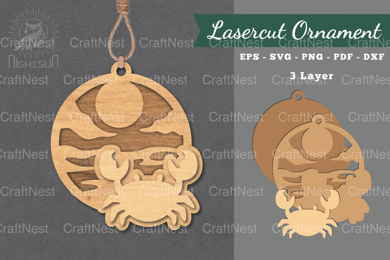 Crab Laser Cut Ornament Clipart Bundle - CraftNest - Digital Crafting and Art