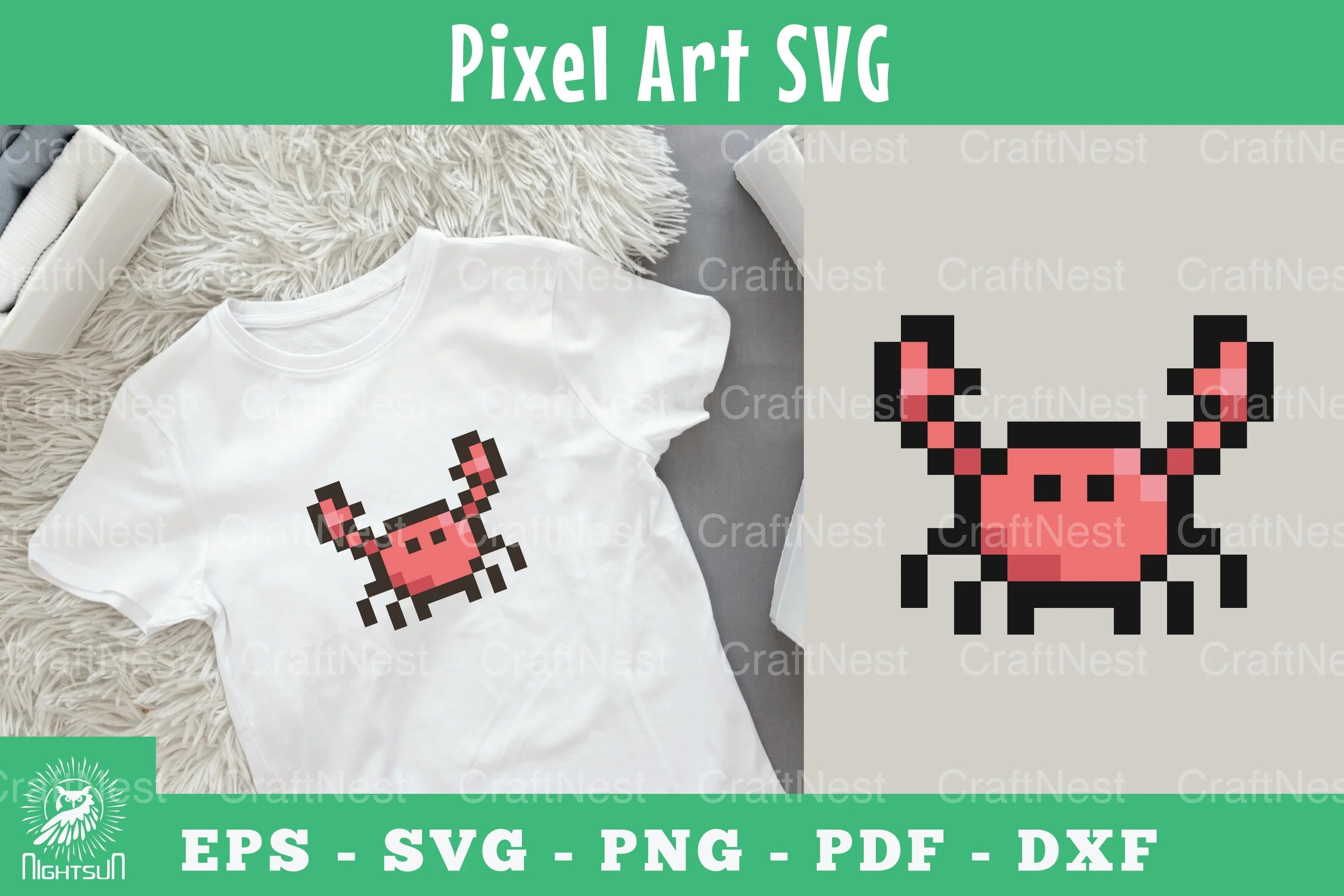 Crab Pixel Art Clipart Bundle - CraftNest - Digital Crafting and Art