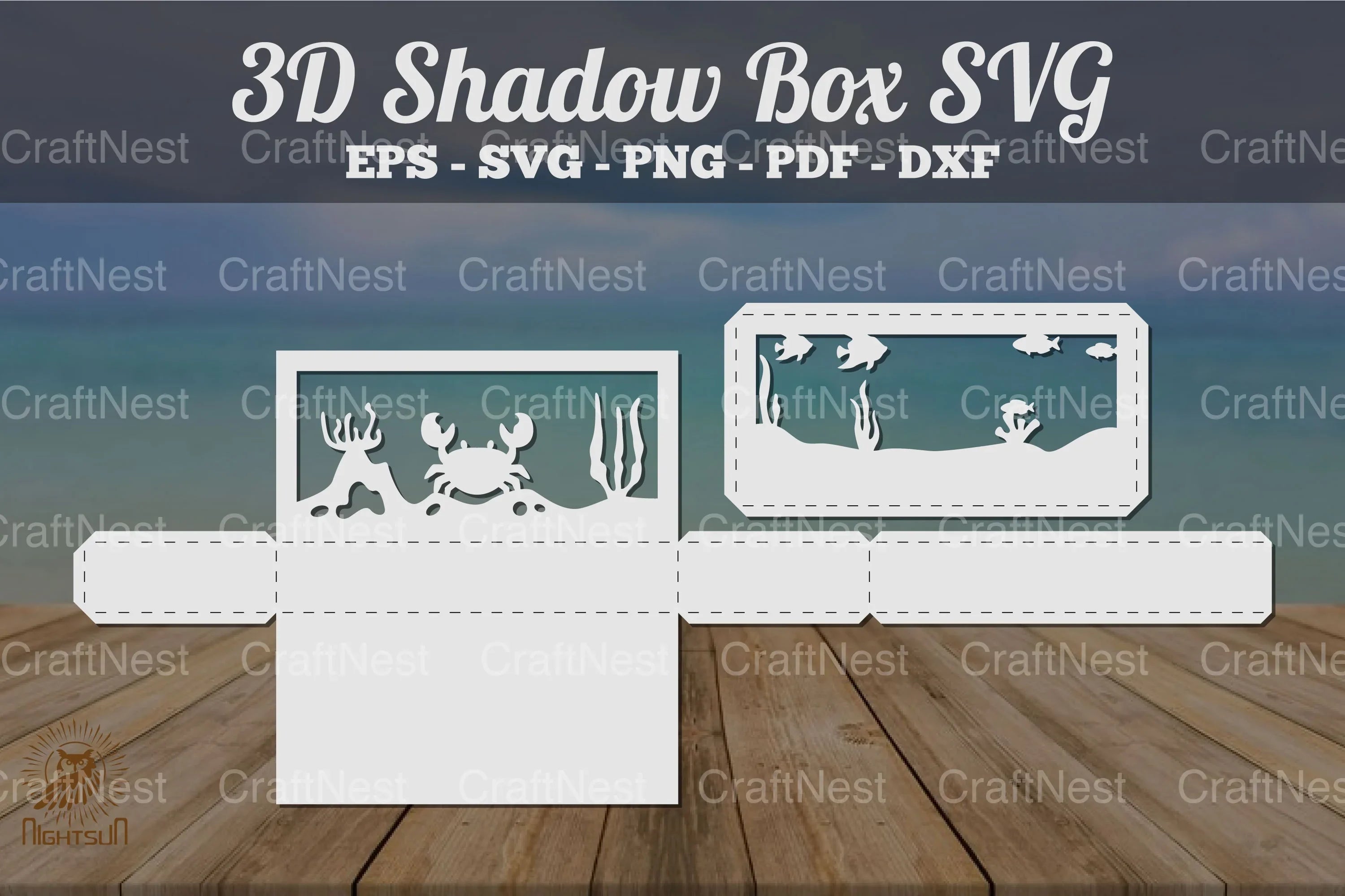 Underwater Scene 3D Shadow Box Bundle - Clipart Collection - CraftNest - Digital Crafting and Art