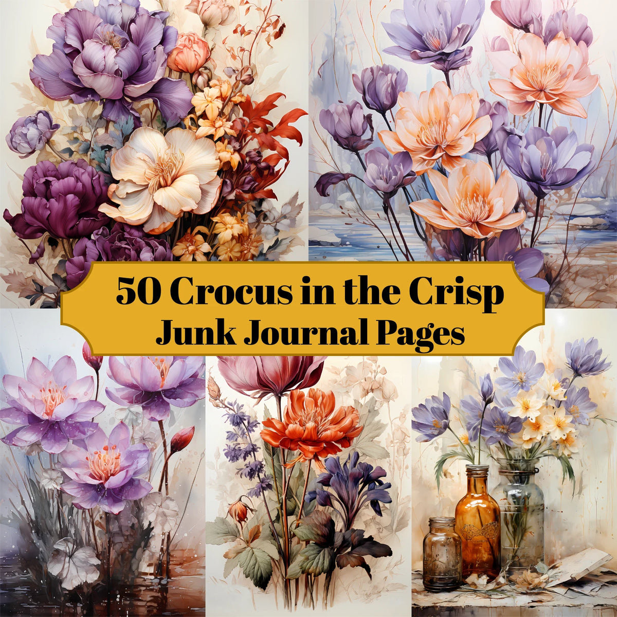 Crocus In The Crisp Junk Journal Pages