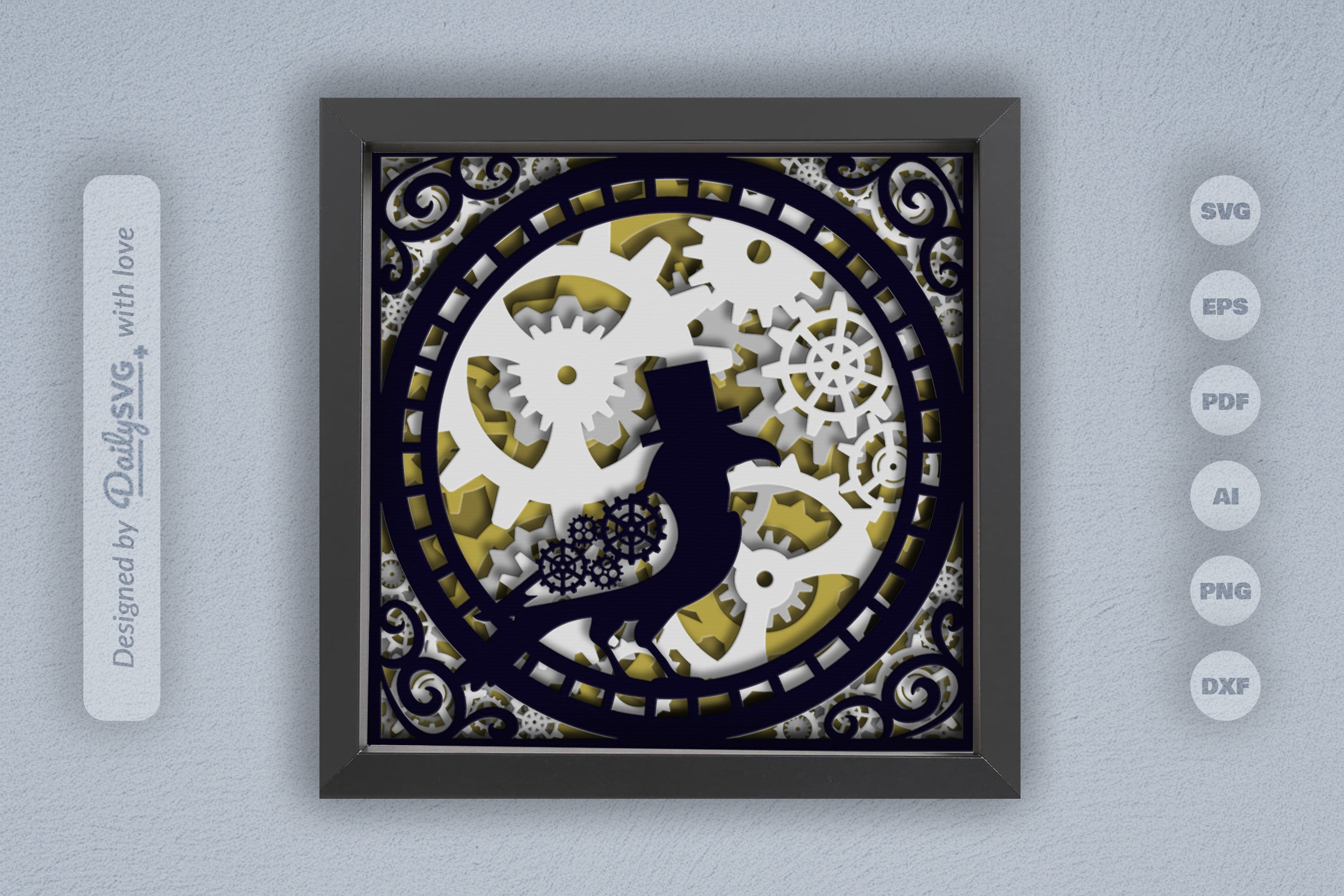 Steampunk Crow Papercut SVG Bundle