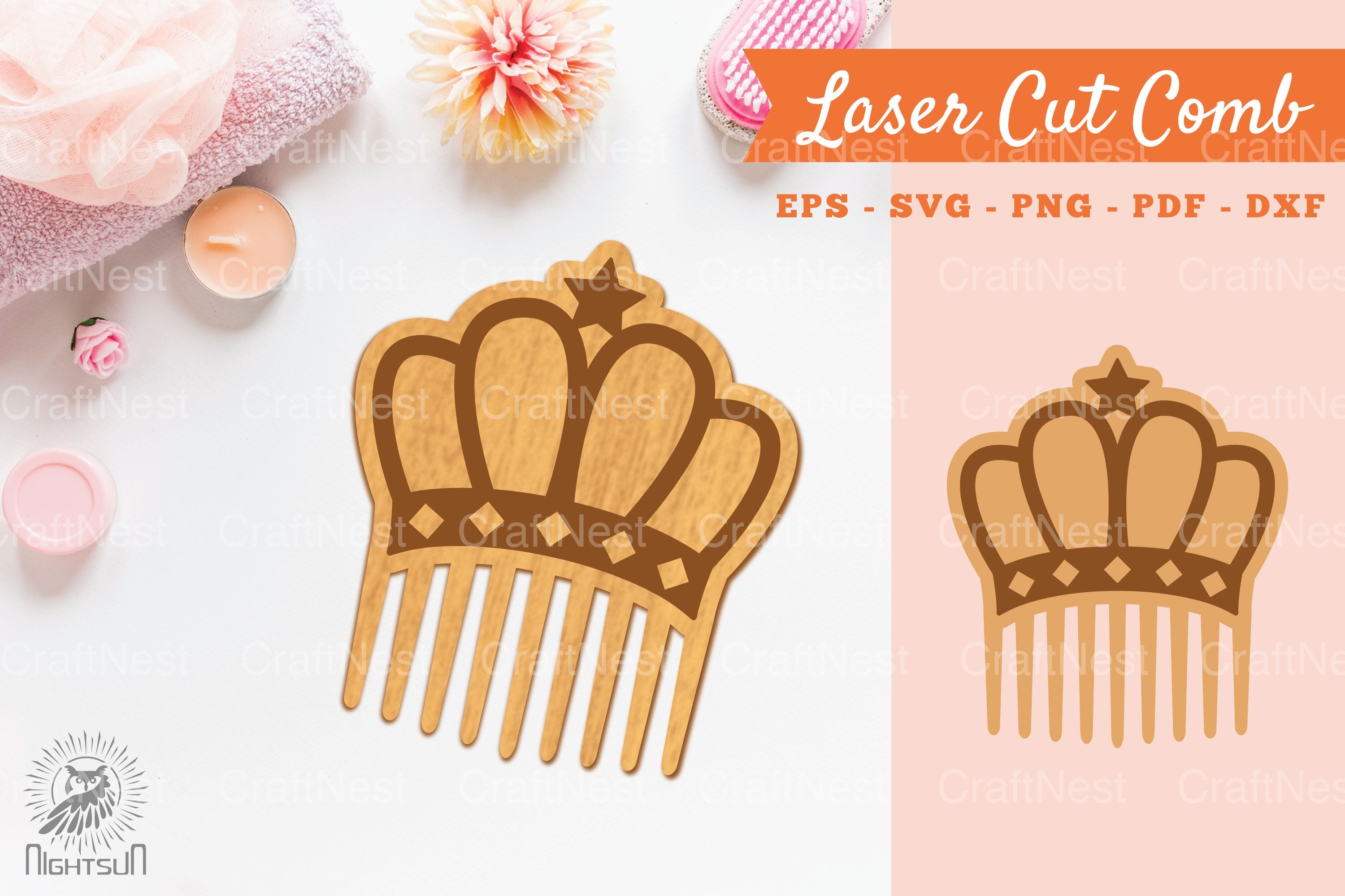 Victorian Crown Laser Cut Comb SVG Bundle - CraftNest - Digital Crafting and Art