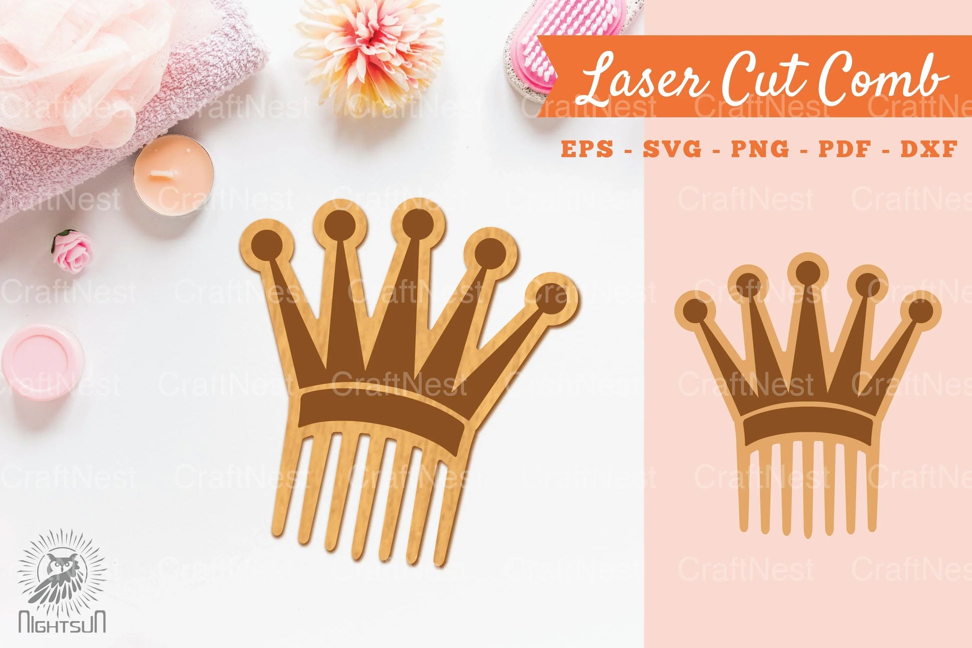 Crown Laser Cut Comb SVG Bundle - CraftNest - Digital Crafting and Art