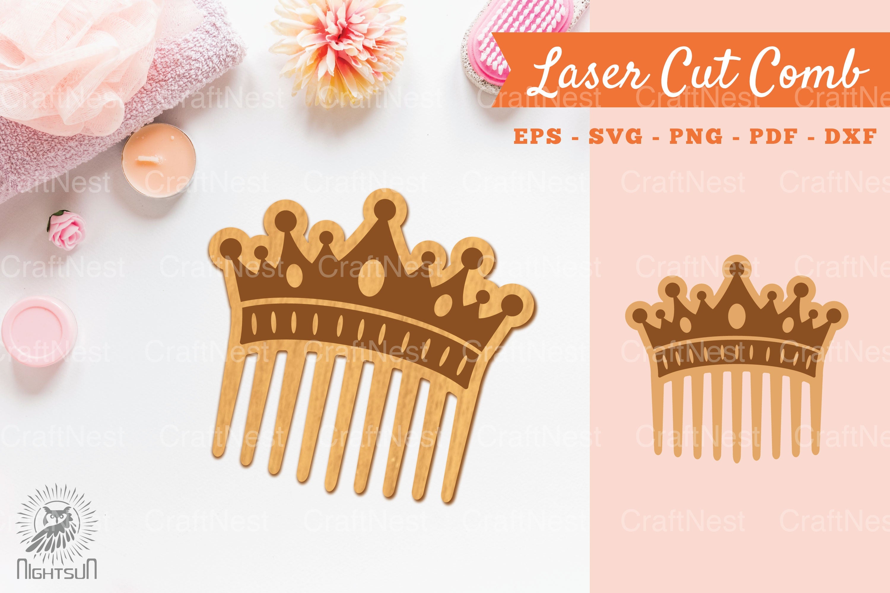 Victorian Crown Laser Cut Comb SVG Bundle - CraftNest - Digital Crafting and Art